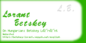 lorant betskey business card